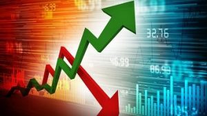 Graph representing ups and downs of stock market